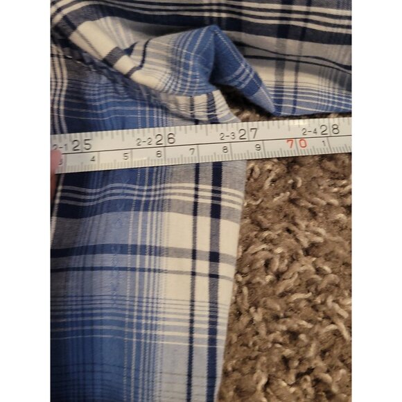 Wrangler Western Pearl Snap Plaid Long Sleeve Nutton Down Men XXL 2XL Rodeo Blue - Picture 9 of 11
